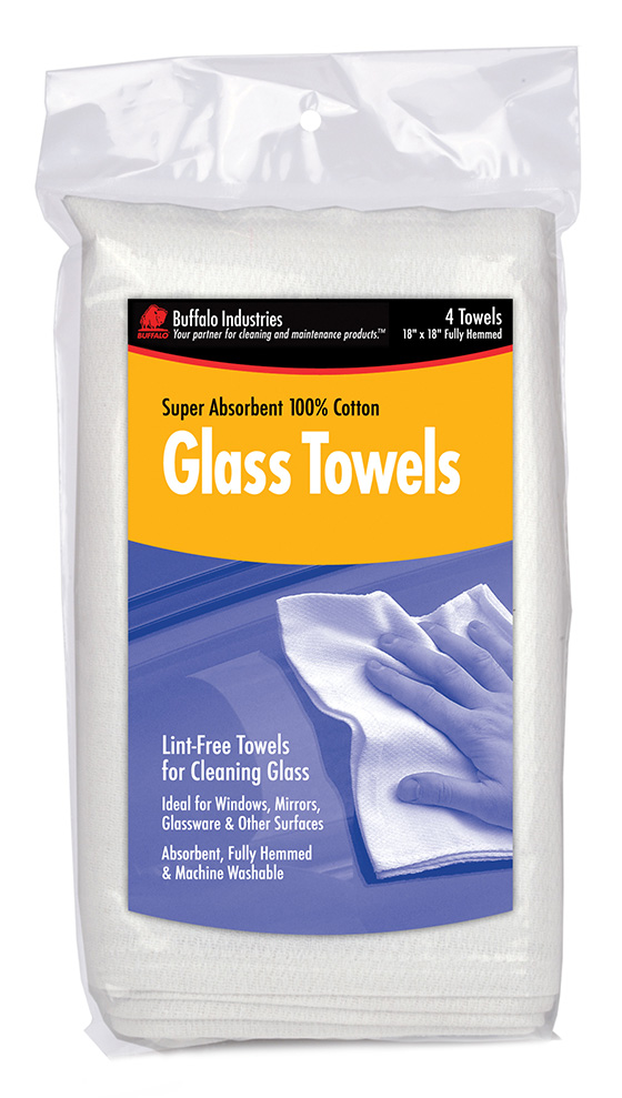 Buffalo 63100 Glass Towels 4Pk Bag