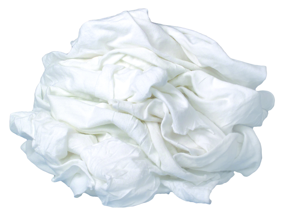 box NEW Buffalo Industries 10526 White Recycled T Shirt Cloth Rags  8 lb 